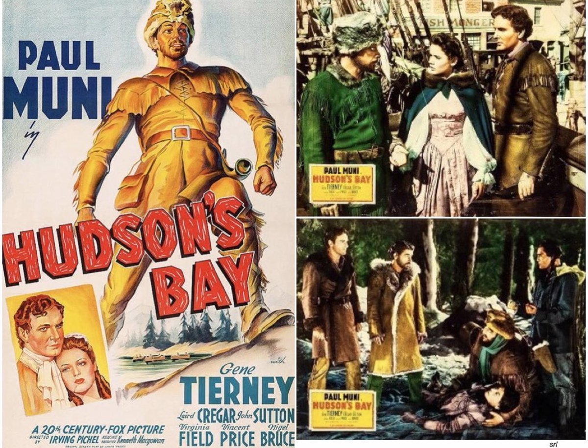 SaveRedlandLibr's tweet photo. 11:55am TODAY on @TalkingPicsTV

The 1940 #Historical #Adventure film🎥 “Hudson’s Bay” directed by #IrvingPichel &amp; written by #LamarTrotti

Based on stories from the life of #PierreEspritRadisson

🌟#PaulMuni #GeneTierney #LairdCregar #JohnSutton #VirginiaField #VincentPrice https://t.co/3AuHtIdF3Y