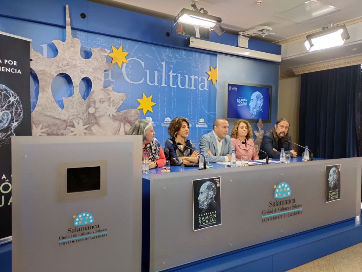 upsa's tweet photo. 🎓 Nuestra #vicerrectora de #Investigación y #Transferencia, Ana María Fermoso, ha participado en la presentación del #homenaje a Santiago Ramón y Cajal 'Salamanca por Cajal y la #Ciencia', que se celebrará mañana en el Teatro Liceo 🧠 https://t.co/P2YOKhaF6f https://t.co/7obbHoIWno