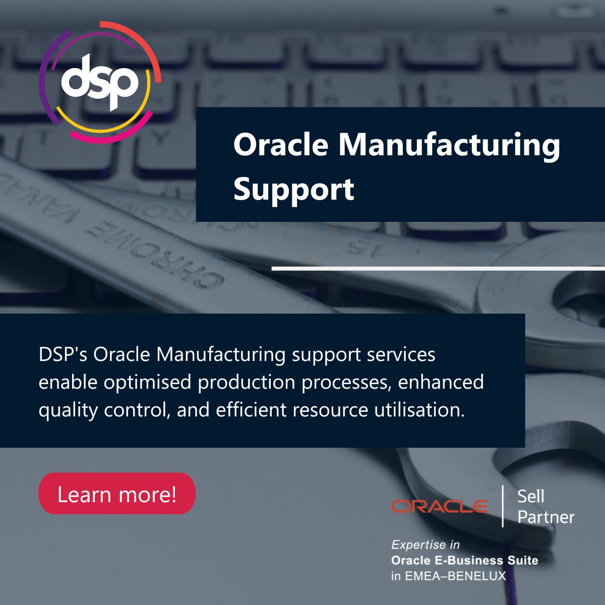 Our Oracle Manufacturing support service is tailored to empower your business with the full potential of Oracle Manufacturing modules. As manufacturing efficiency and product quality are paramount, we ensure your operations run seamlessly. Learn more: bit.ly/3xvzmIV