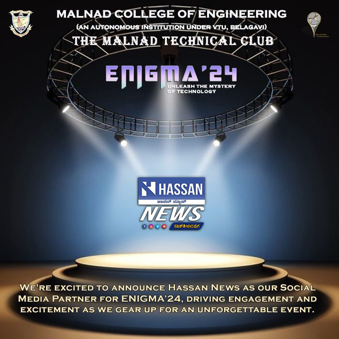 Excitement is building! We’re delighted to have Hassan News as our Social Media Partner for ENIGMA’24. Join us as we create buzz and ignite excitement like never before.