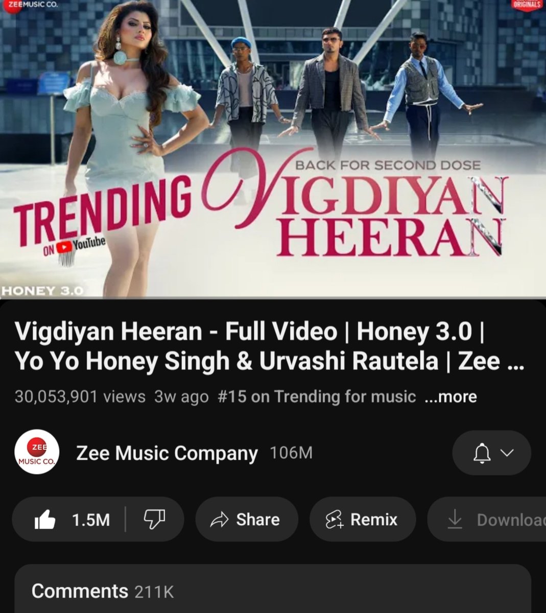 Vigdiyan Heeran Song Completes 30 Million Views 🚀 With 1.5 Million+ Likes & 200K+ Comments 🥶