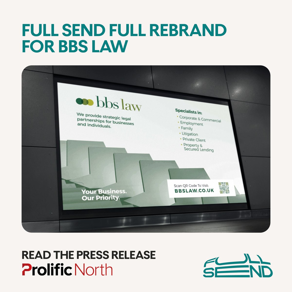 FullSend_Agency's tweet photo. Full Send full rebrand for BBS Law

Thanks to @ProlificNorth for the story and to our team for delivering 🙌

Read the press release 👇
https://t.co/xvnXIgFYbr https://t.co/SXaXsHvqkQ