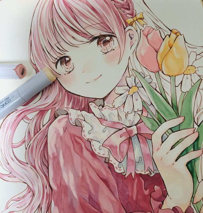 ちょっと進めた#コピック#アナログイラスト 