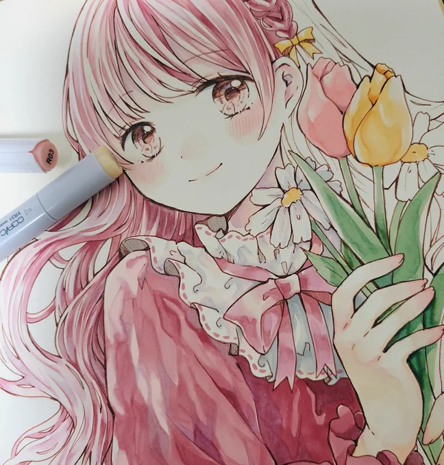 ちょっと進めた#コピック#アナログイラスト 