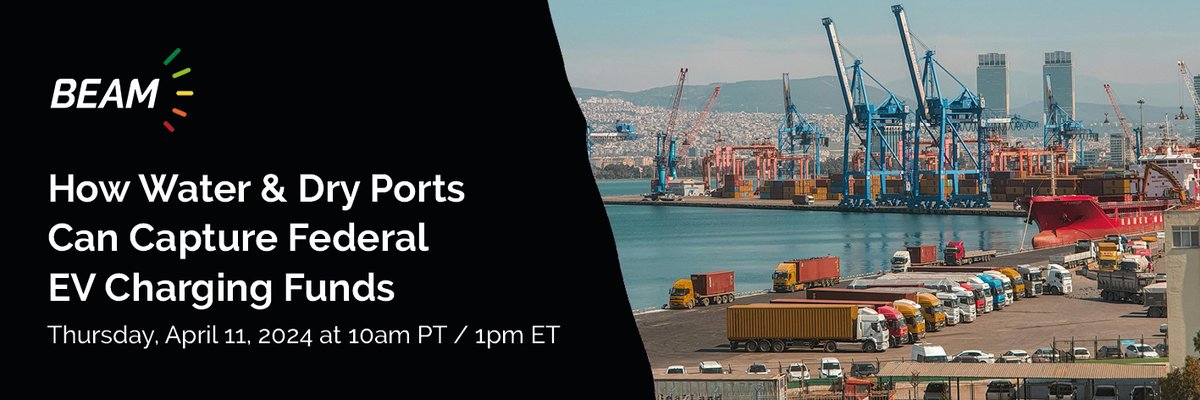 Don't miss out on federal grants to power up US ports with #EVcharging infrastructure! Join us on April 11th, 10am PT / 1pm ET to learn about PIDP, #CleanPorts, and PSGP grants. Let's make ports greener and more resilient together. Register today! us02web.zoom.us/webinar/regist…