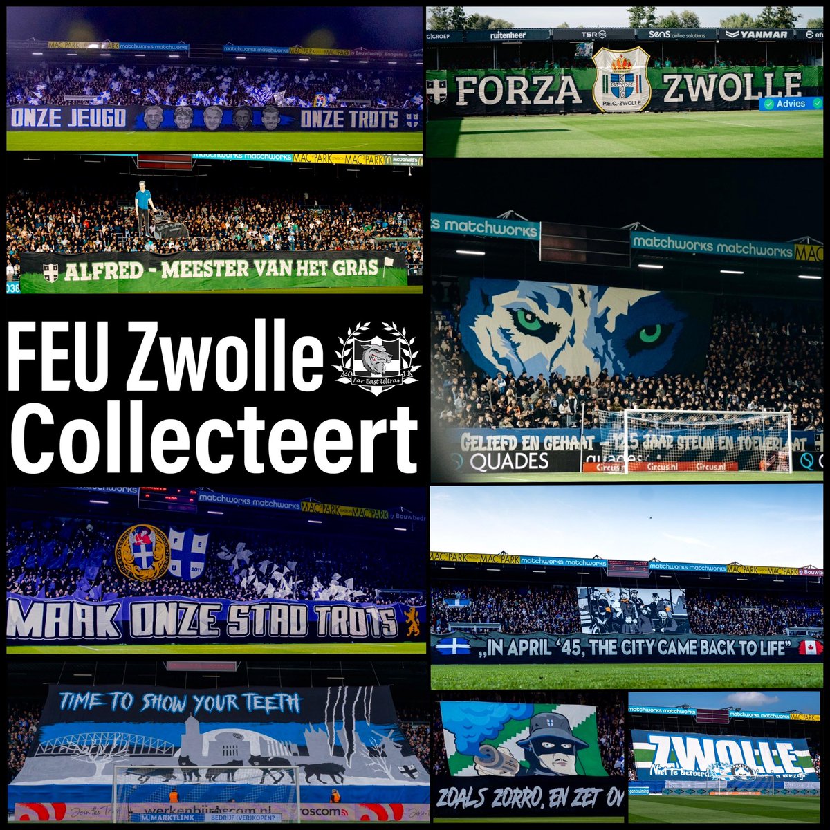𝗗𝗶𝗴𝗶𝘁𝗮𝗹𝗲 𝗰𝗼𝗹𝗹𝗲𝗰𝘁𝗲 𝗙𝗘𝗨 𝗭𝘄𝗼𝗹𝗹𝗲

Om ook voor komend seizoen de wedstrijden van PEC Zwolle weer te voorzien van nieuwe sfeeracties collecteren we de aankomende weken digitaal. Via GofundMe, feuzwolle.nl en beschikbare tikkies kun je een donatie