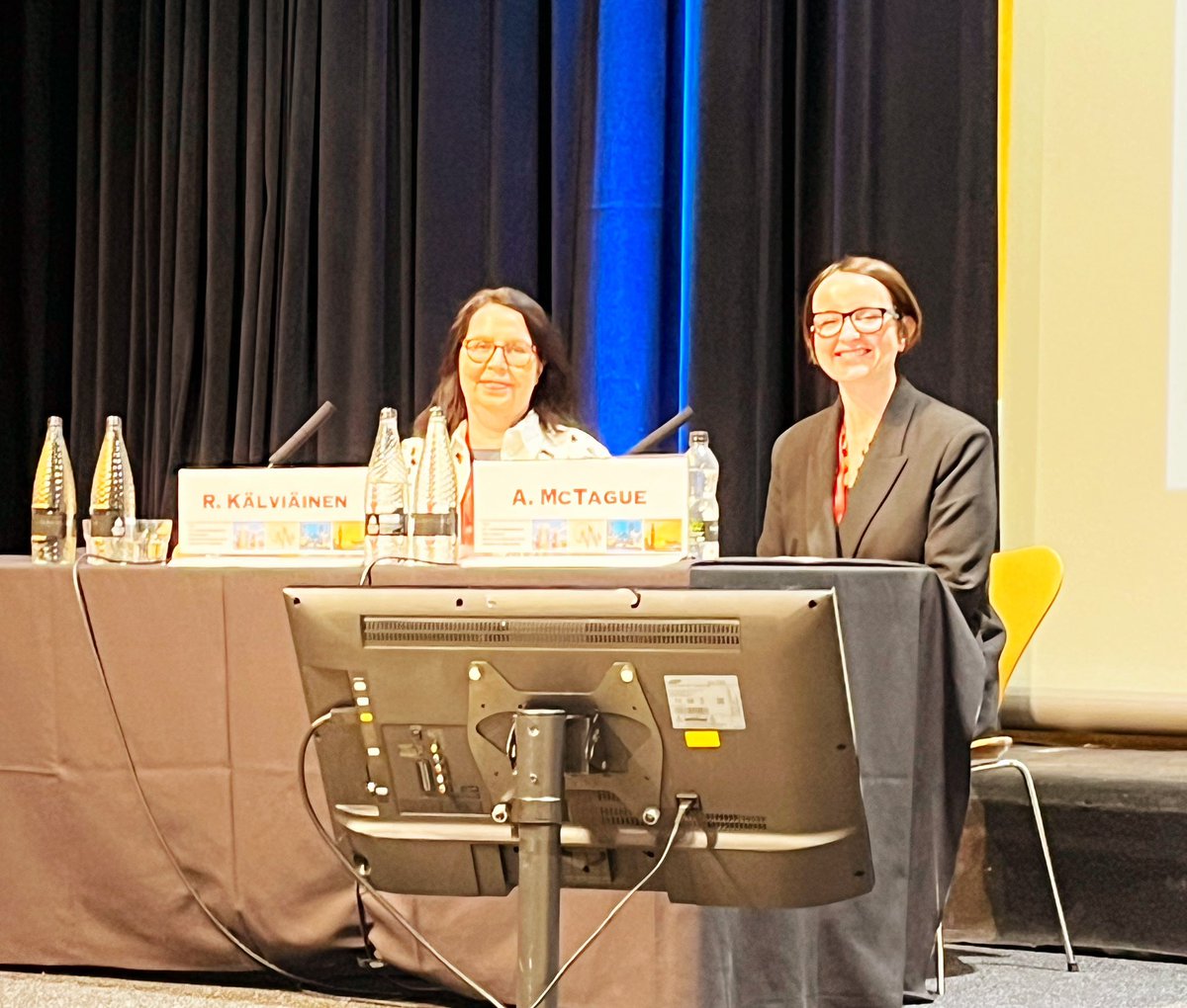 New day @StatusEpilepti1 and professor Reetta Kälviäinen @rkalviainen from Kuopio Finland and Amy McTague from London chairing the session on developmental and epileptic encephalopathies and status epilepticus. #statusepilepticus #enecephalopathies