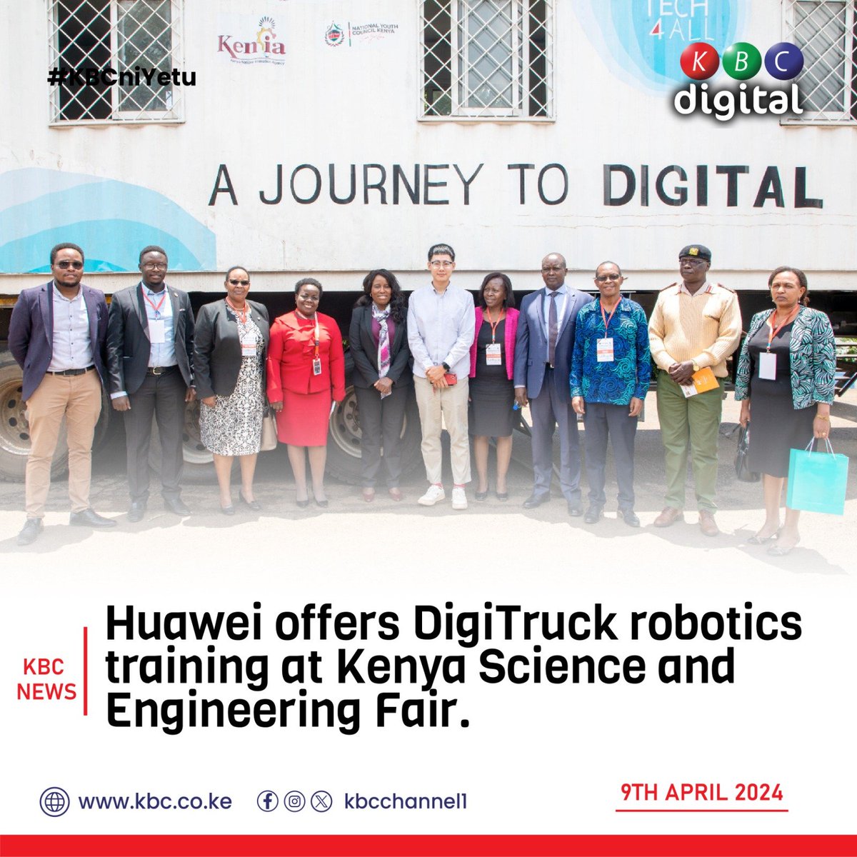 Huawei offers DigiTruck robotics training at Kenya Science and Engineering Fair. #KBCniYetu ^RO