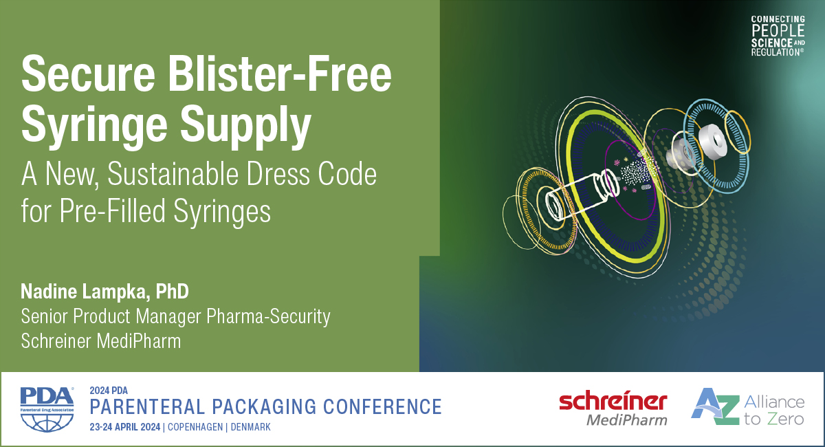 On April 24 at 11:15 am Nadine Lampka from Schreiner #MediPharm will present an exciting new approach to reduce packaging through a secure, blister-free solution for pre-filled syringe supply at the @PDAonline Parenteral Packaging Conference in Copenhagen.
pda.org/global-event-c…