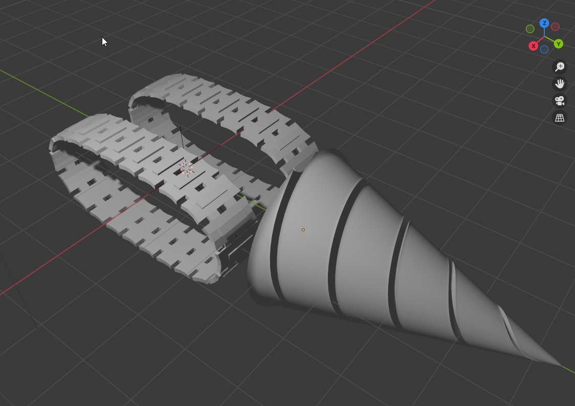 RobertLRollins's tweet image. Day 11 #100DaysOfGameDev
Decided to start working on this tunnel boring vehicle in #Blender for a project I will making