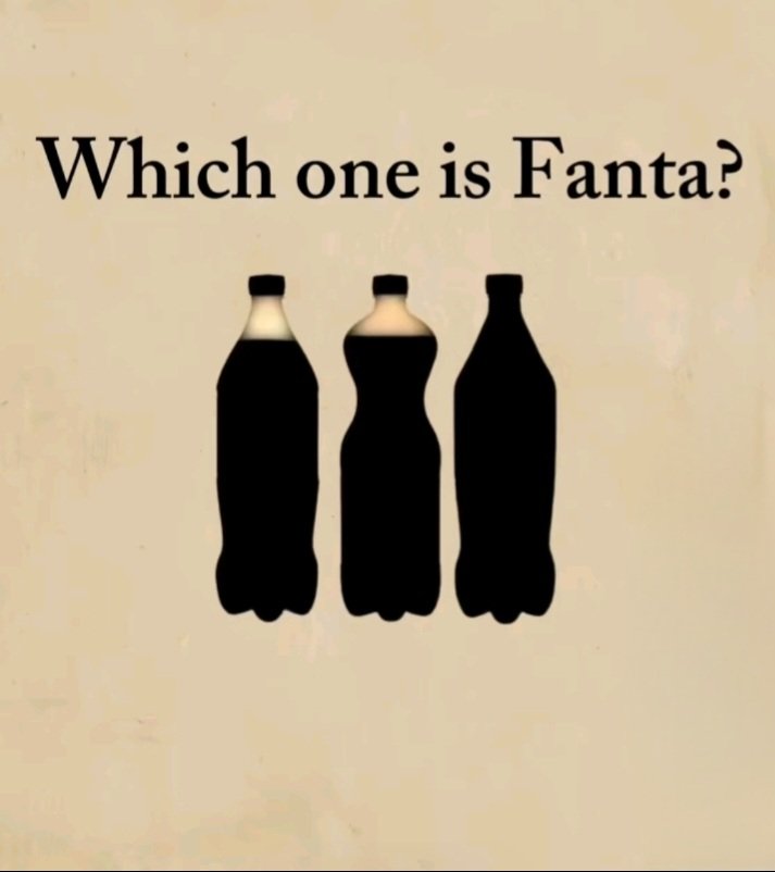 اس میں سے فینٹا کی بوتل کون سی ہے؟