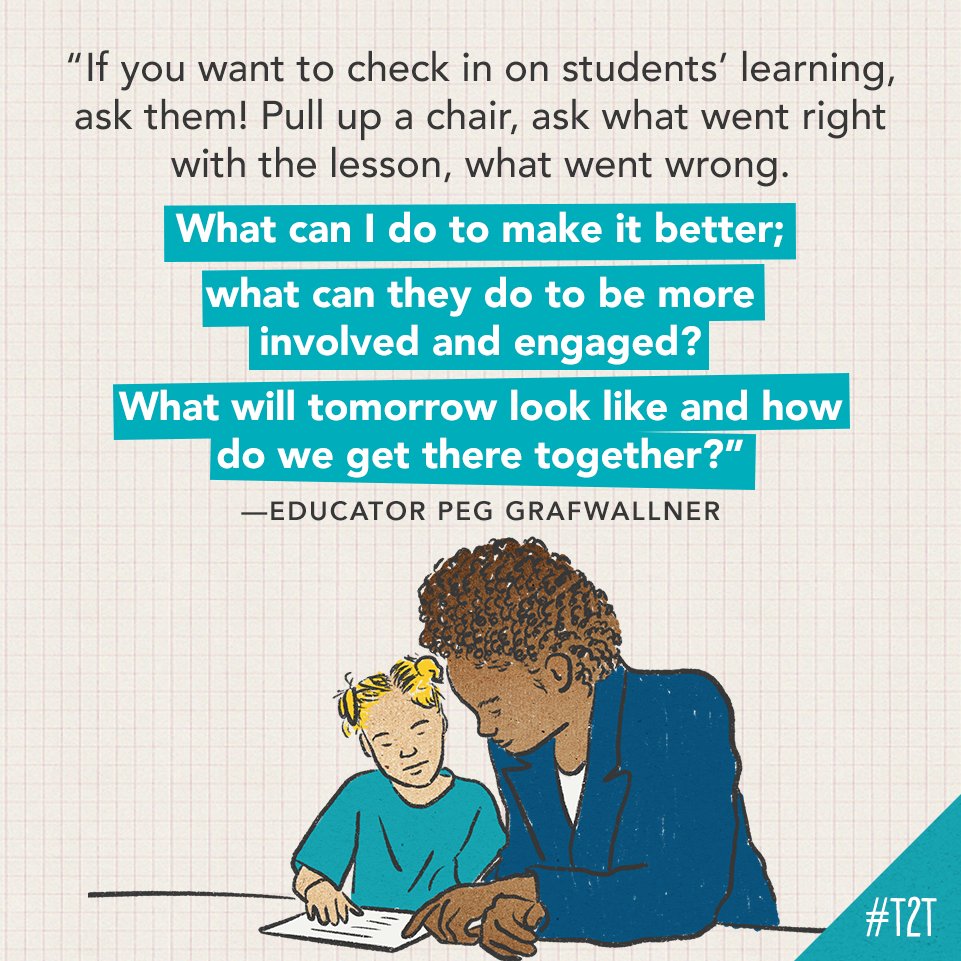 Where do you find the best insight on your class' progress? It might come from your Ss themselves! (Inspiration via educator @PegGrafwallner)
