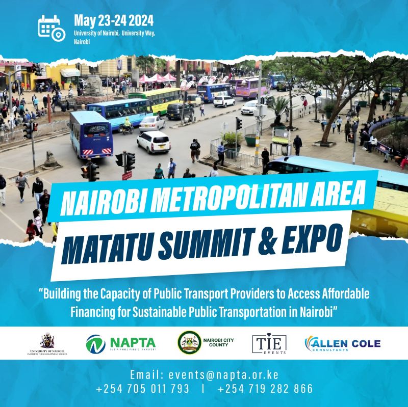 Mark your calendars for May 23-24, 2024 @uonbi hosts the inaugural #NMAMatatuSummit & Expo. This collaborative effort between @IDS_UONBI & @napta_alliance aims to address affordable financing challenges for a sustainable public transport system in Nairobi #WeareUoN #MatatuSummit