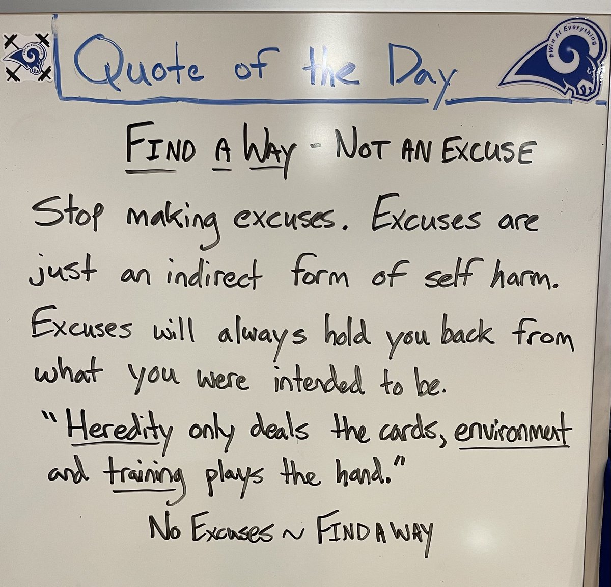 Some folks have an excuse 4 everything. 1 thing I’ve always found to be true is that those who really want to make something happen, typically do. Those who don’t find an excuse & fight to justify it. You quickly become what you train yourself to be. Find a way or find an excuse