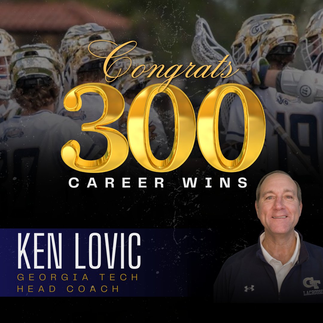 Lots to celebrate this past weekend as #PEARLProgram Georgia Tech hits 100 years. As well as a rivalry win over Georgia, which lead Head Coach, Ken Lovic, to his 300th career win.

Congrats  <a href="/GaTechLAX/">Georgia Tech Men's Lacrosse</a> and <a href="/kenlovic/">Ken Lovic</a> !

<a href="/MCLA/">MCLA</a>