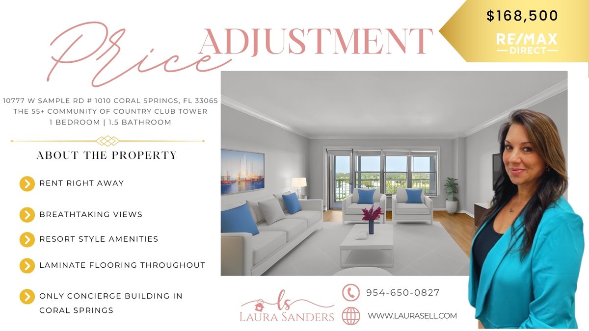 📍COUNTRY CLUB TOWERS CONDO 📍

🛏️ 1 Bedroom | 🛁 1.5 Bathroom

💥💥💥💥💥💥💥 $1,500 BONUS TO THE BUYER'S AGENT IN ADDITION TO THE.......Want to find out? 💥💥💥💥💥💥💥

📞 Call Laura Sanders at 954-650-0827

#luxuryliving #floridacondo #condoliving #sunshinestateliving