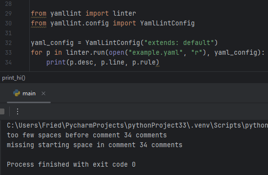 Check the YAML in Python with YamlLint 👍