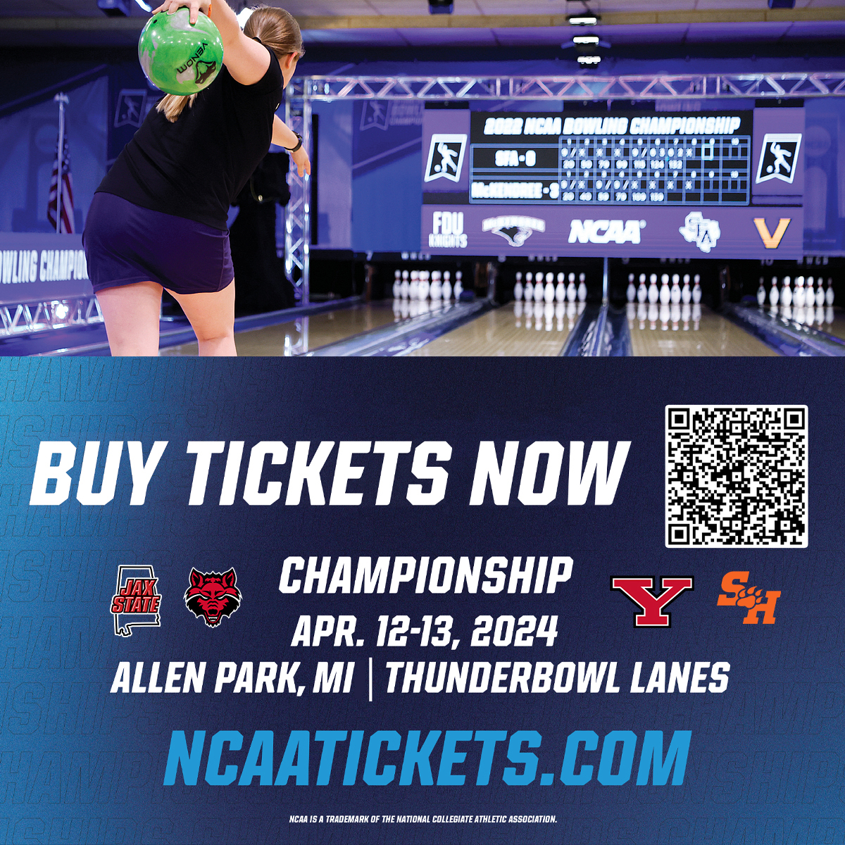 Don't miss the nation's top collegiate bowlers when they face off this week at the 2024 @NCAA Women's Bowling National Championships at Thunderbowl Lanes April 12-13 🎳 Click here to purchase tickets: bit.ly/4azOTGl #DetroitSports #NCAA #Bowling #NationalChampionship