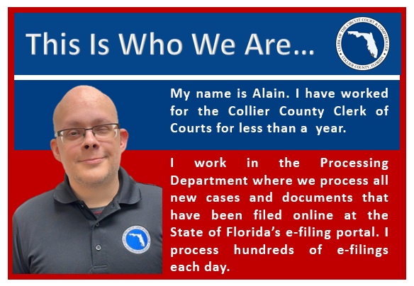 Meet Deputy Clerk Alain... 

#CollierClerk 
#CollierCounty 
#CollierClerkofCourts