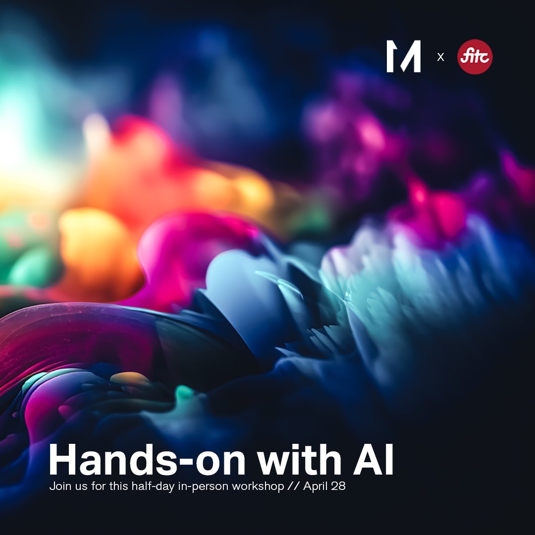 Join us on April 28th for a hands-on AI workshop. Gain insights, explore AI's impact, and unlock creativity. No experience needed. Early Bird pricing until April 14th. Reserve your spot at fitc.ca/event/hands-on… #FITC24