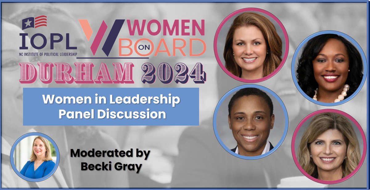 Join us on April 26th for Women on Board Durham, a half-day nonpartisan workshop for public service skills that includes a powerhouse panel of women shaping policy and making history right here in North Carolina! 🎟️classy.org/event/women-on…