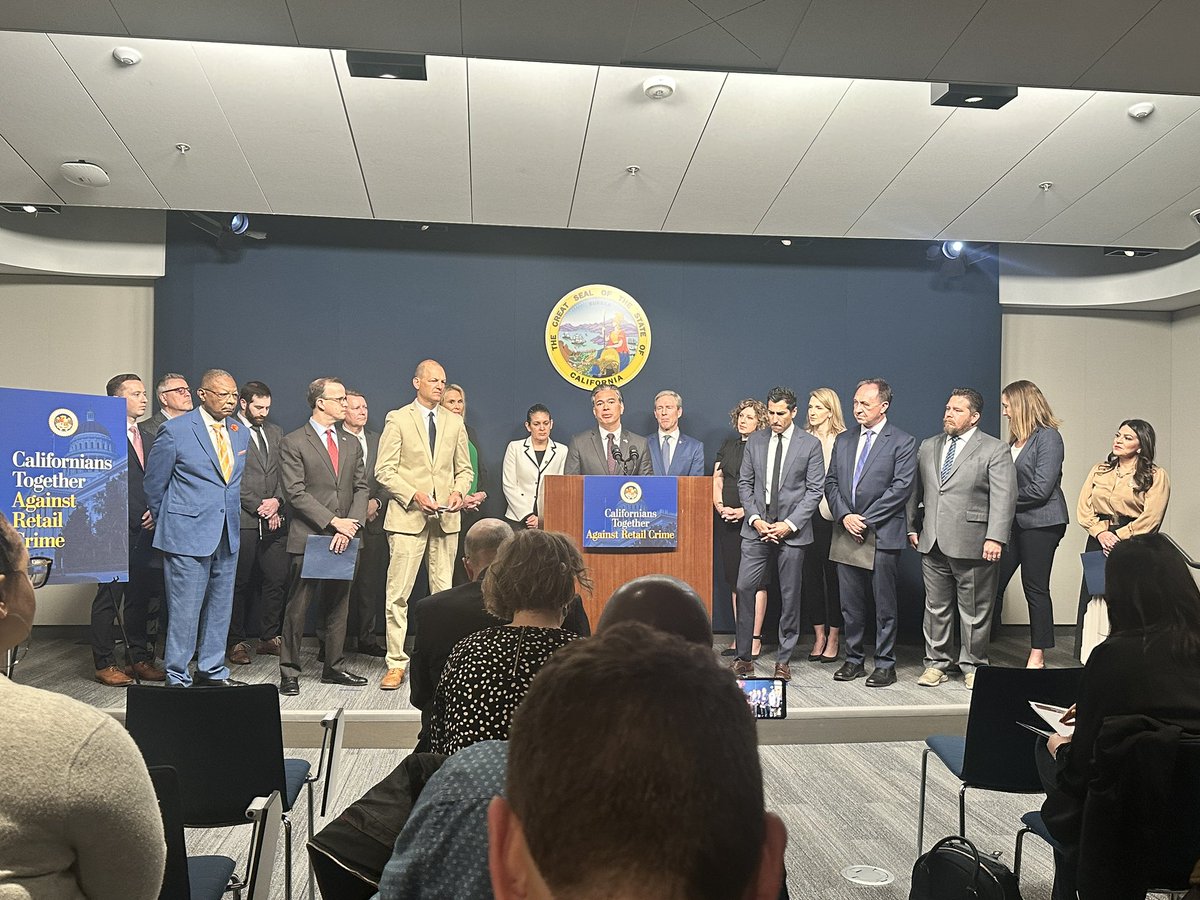 Attorney General @RobBonta and CA lawmakers are announcing a series of bills to crackdown on organized retail theft. None of the bills would reform Prop 47. Governor Newsom said back in January that he doesn’t believe Prop 47 needs to be amended in order to address the issue.