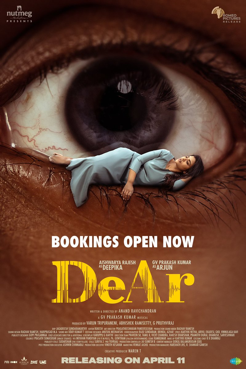 #DeAr BOOKINGS OPEN NOW ➡️in.bookmyshow.com/movies/dear-20…
ticketnew.com/movies/dear-mo…

#DeArFromApril11