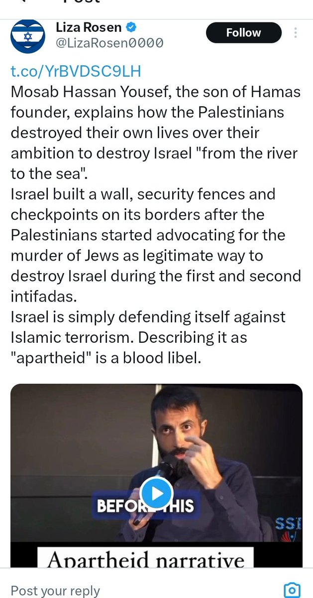 I HOPE YOU ALL NOW SEE WHAT AM SAYING SINCE, THE SON OF THE LEADER OF HAMAS TERRORIST ISLAM SAID IT OPENLY DAT PALESTINE WORLD KNOWN TERRORIST ARE THE ONES THAT ATTACK ISRAEL, THAT ISRAEL IS NOW DEFENDING THEMSELVES, BUT TODAY ALL THE ISLAMIC TERRORIST IN THE WORLD BLAME ISRAEL.