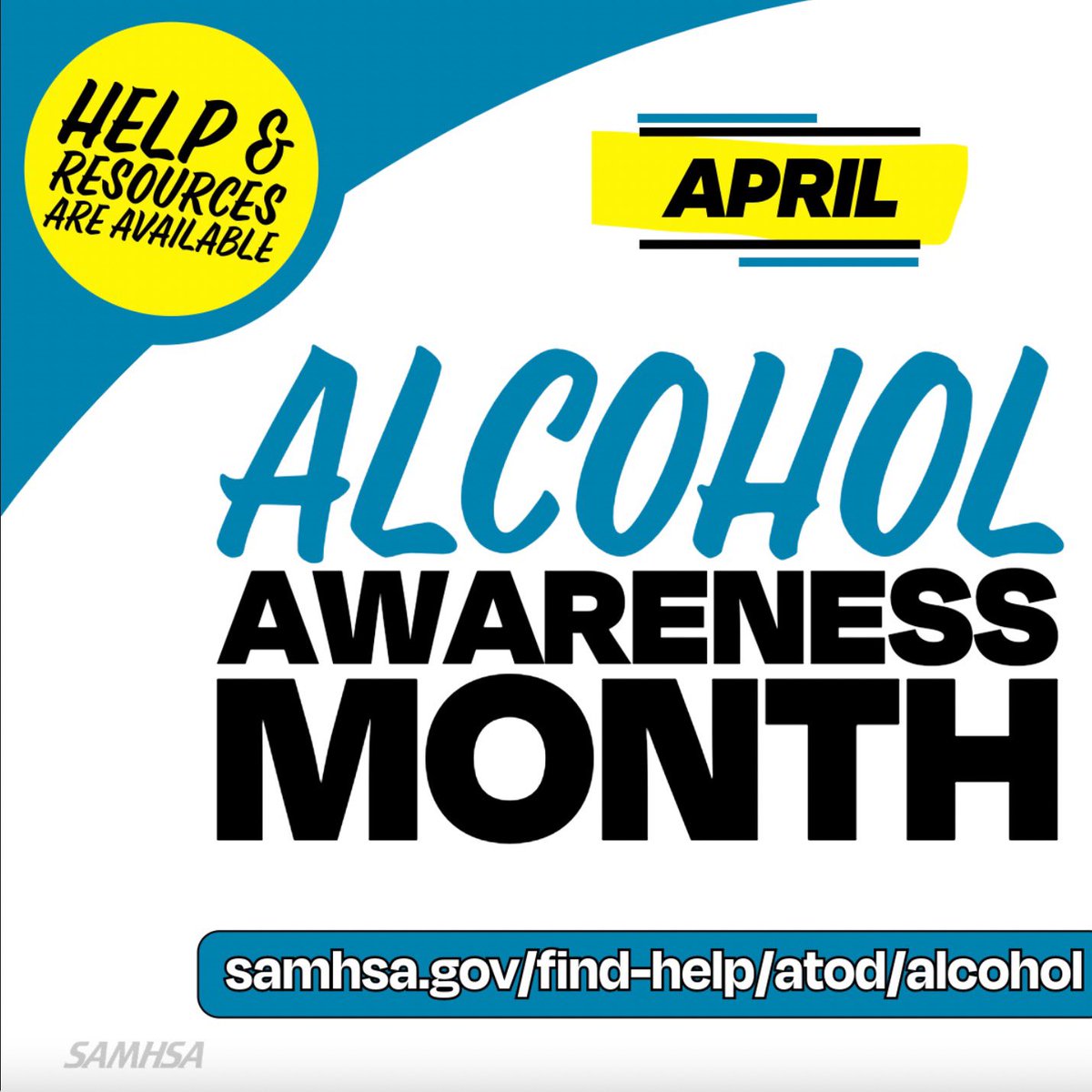 April is #AlcoholAwarenessMonth—a time to raise awareness of alcohol use & misuse. Find helpful resources on alcohol use & misuse prevention, treatment & recovery support services that you & your community can use to support those who may be struggling: samhsa.gov/find-help/atod…