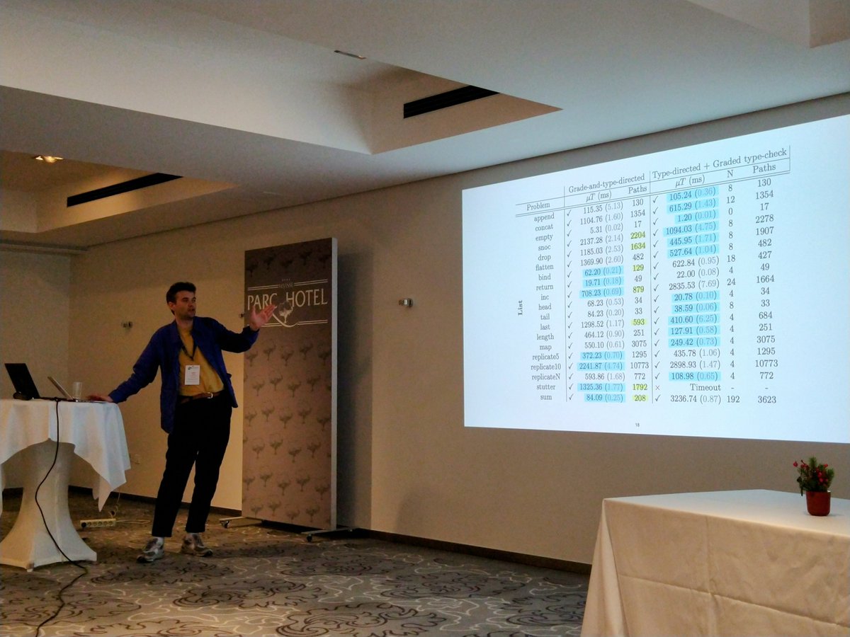 Jack Hughes presenting our work on Program Synthesis from Graded Types at ESOP 2024 link.springer.com/chapter/10.100… #etaps2024 well done Jack!