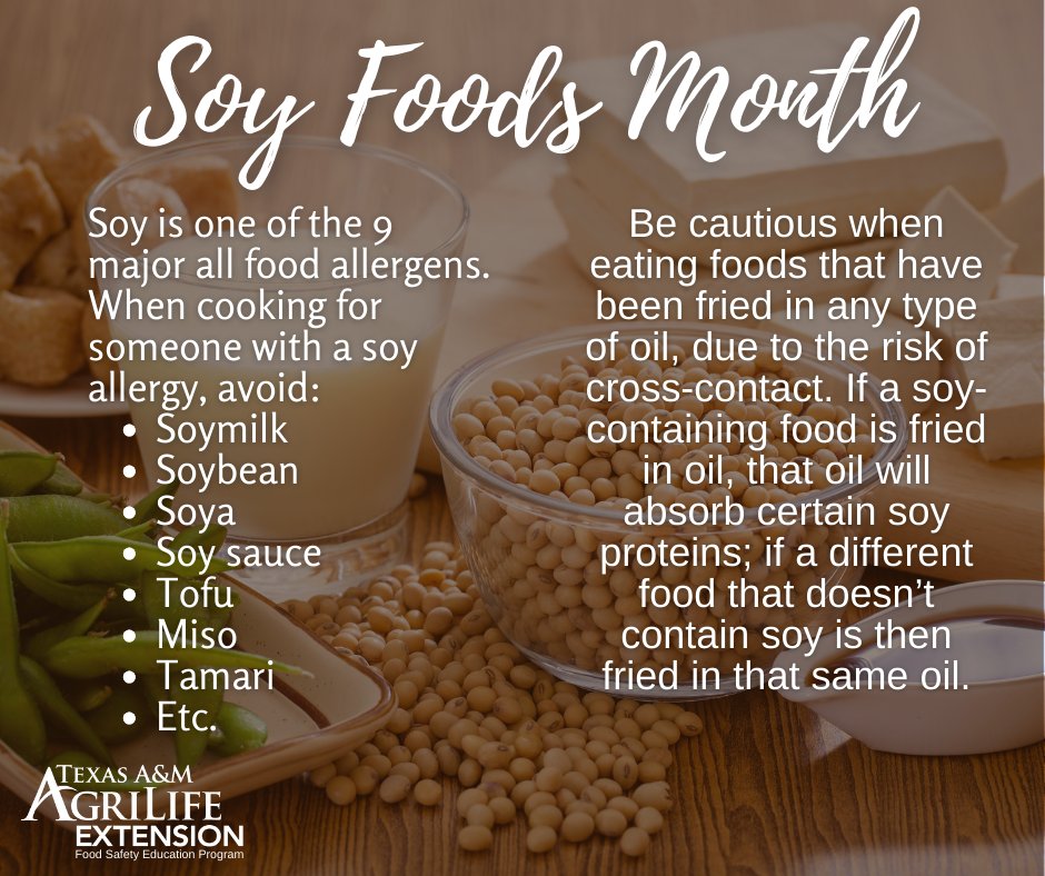 April is National Soy Foods Month! Check out these foods to avoid and a food safety tip.

#foodsafetytips #soyfoodsmonth2024 #foodsafetyfirst #foodsafetymatters #soyfood #foodsafetyculture #soy
