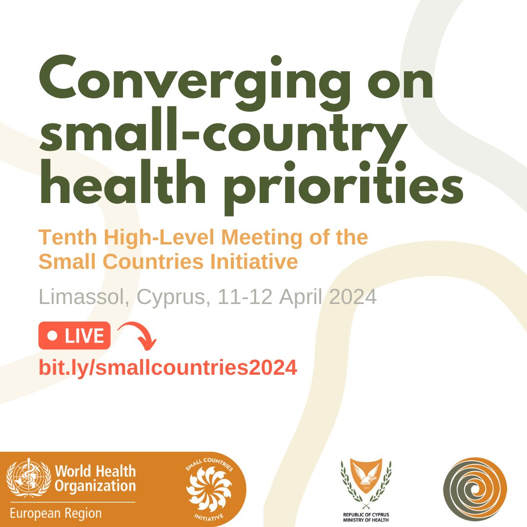 Ministers and delegates from 11 small countries are meeting this week to discuss how to tackle the unique challenges their health systems face and how together we can advance #HealthForAll. 

Join online, 11 April at 8 am CEST: bit.ly/smallcountries…