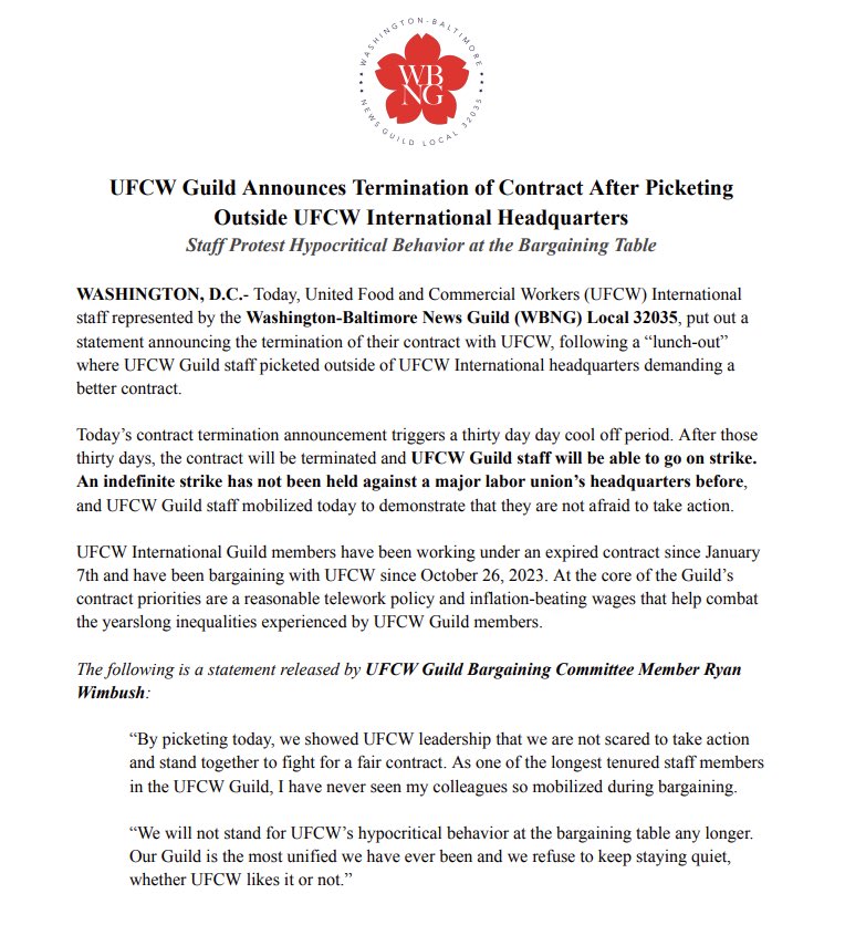 ICYMI: After the #UFCWLunchOut yesterday, we officially terminated our contract. We are ready to take the action necessary to get the contract we DESERVE - what about you @UFCW?