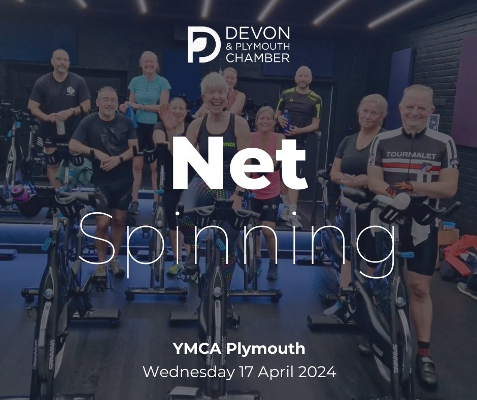 Banish those 'hump day' blues by joining us at @YMCAPlymouth on Wednesday 17 April for our next #NetSpinning session 🚴‍♀️ Register your place here 👇🏼 bit.ly/3xkP8pM #ChamberFamily #connectgrowsucceed #peopleplanetpurpose