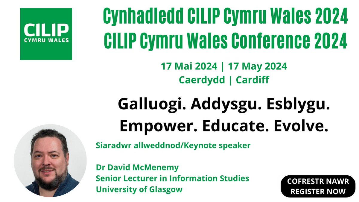 Don't miss out: join the 2024 conference on 17 May. Network with colleagues, learn from experts, and stay informed about the latest trends. Register now: cilip.org.uk/events/EventDe…