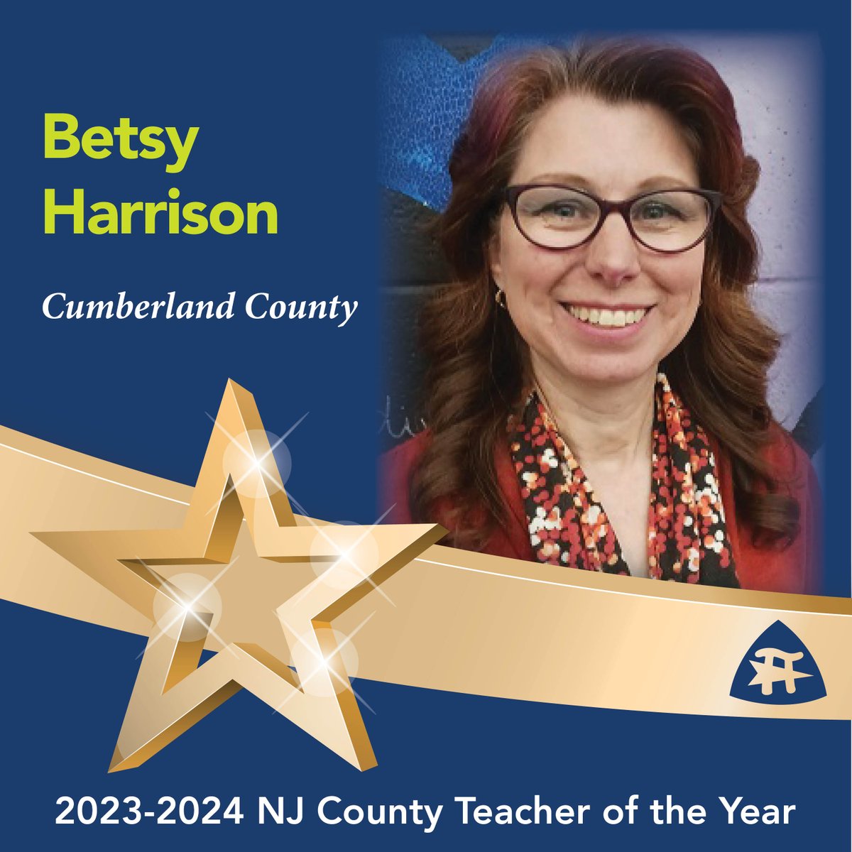 This week's NJ County Teacher of the Year spotlight goes to Betsy Harrison! 🌟🔦✨📣 Betsy is a music teacher at Cumberland Regional High School in the Cumberland Regional High School District. She's also served as the Vocal-Choral and Drama Director for over 25 years. #WEareNJEA