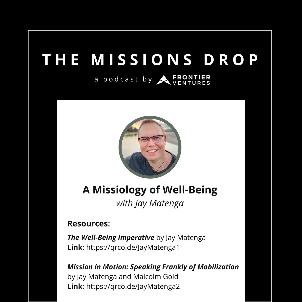 FrontierVntrs's tweet image. What is a Missiology of Well-Being? Listen to the newest episode of The Missions Drop Podcast to find out more! themissionsdrop.libsyn.com/site 

#JayMatenga #Missiology #Missions #TheMissionsDrop #Podcast #JoinTheRipple #FrontierVentures #UnreachedPeopleGroups #UPGs
