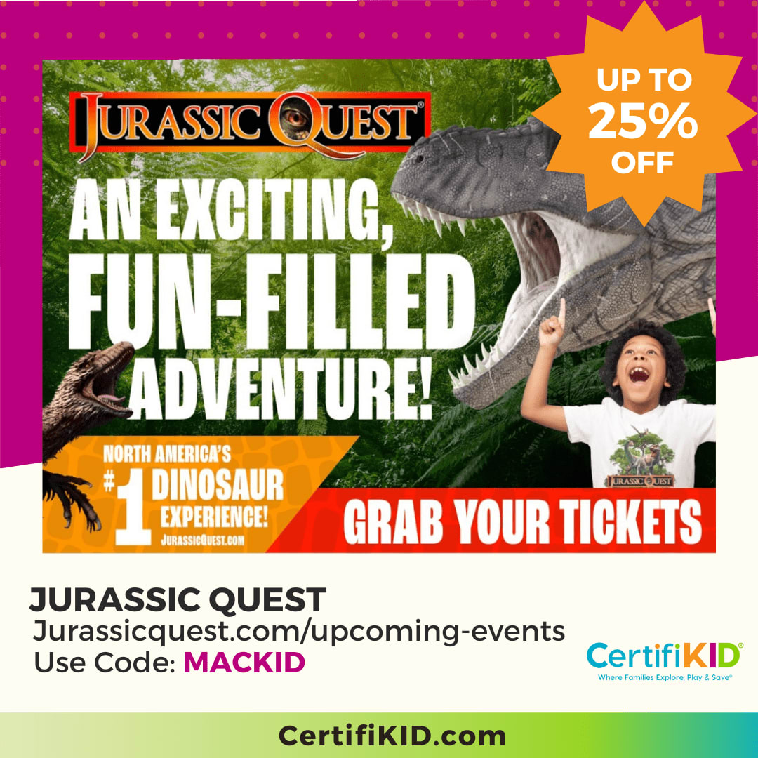 Don’t miss out on the #1 dinosaur experience in the country and save 25% on tickets when you use code MACKID. Now that’s some old school family fun.

jurassicquest.com/upcoming-events

#CertifiKID #wherekidsplay #familyfun #familytime #dealsdealsdeals #jurassicquest