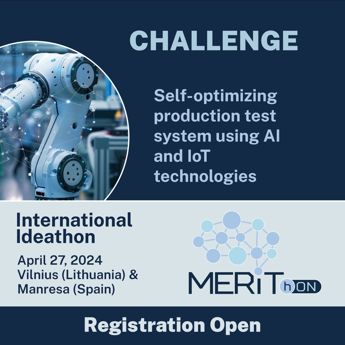 4️⃣💡 Self-optimizing production test system using #AI and #IoT technologies. #MERIThONChallenges #MERIT #Ideathon ⤵️ digitalmerit.eu/merithon/propo…