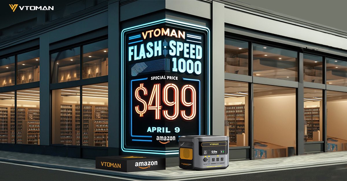 🚀✨ VTOMAN FlashSpeed 1000 hits Amazon! Power your adventures & home efficiently without breaking the bank. 💸 Special launch price $449.99 with 5% fan + 50% Amazon discount. Eco-friendly, powerful, versatile. Don’t miss out! 🔗 #VTOMANPower #SmartSavings