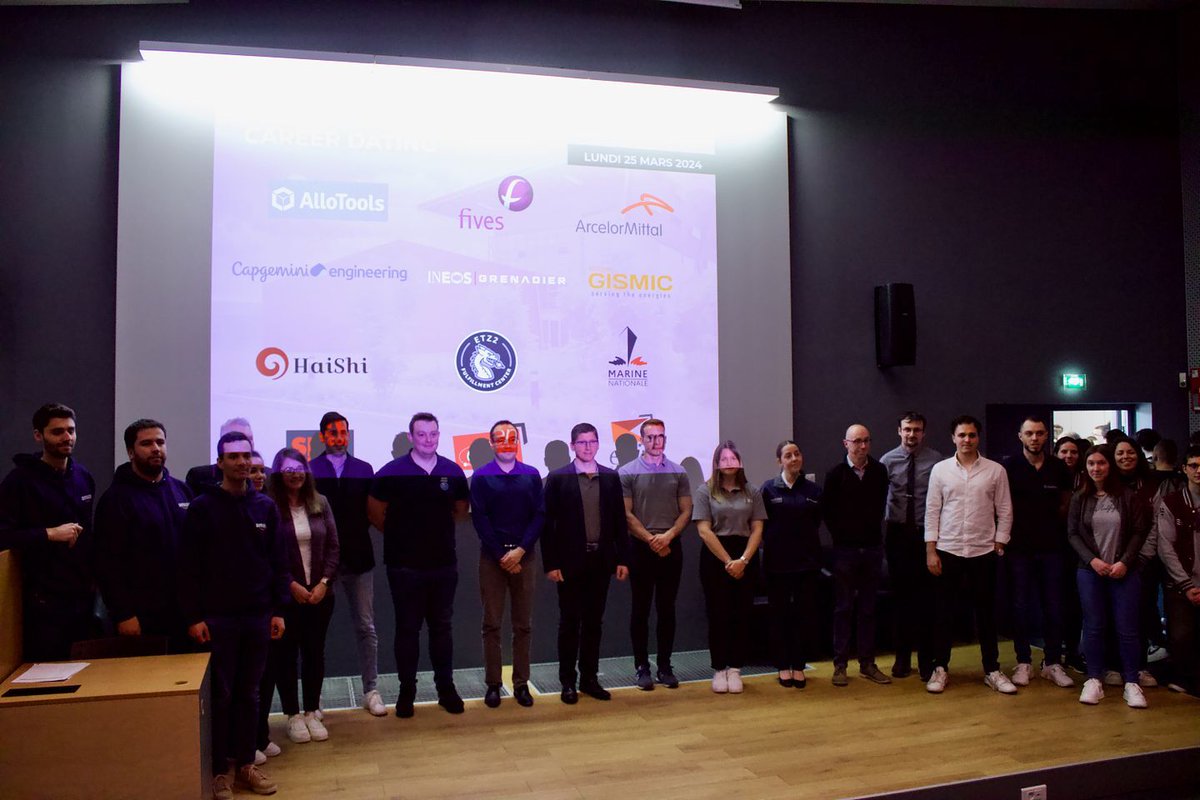 Mercredi dernier se sont clôturés les Career Dating à l'ENIM 🚀  L'occasion de remercier une nouvelle fois les membres de l'association Enim Etudes ainsi que les représentants d'industries venus dialoguer avec les étudiants !