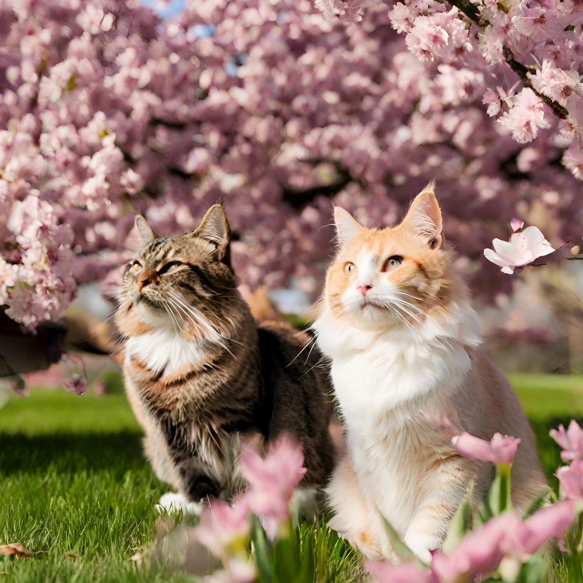 Let your cat's curiosity bloom this spring! 🌸 Take them on a leashed adventure among the flowers and watch their wonder grow. #CatsOfSpring #LeashLife #PurrfectDayOut