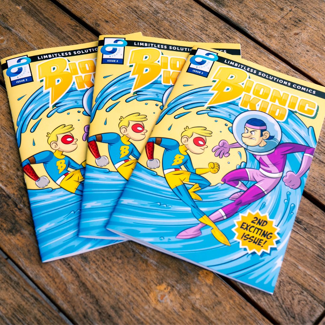 Limbitless3D's tweet image. Zachary, the visionary behind @_TheBionicKid Comic, uses his creativity to shine a positive light on individuals with limb differences. His journey redefines the narrative, showing us that we can all be heroes. 🦾

Help Zachary #PayItForward: buff.ly/2MGfqr9