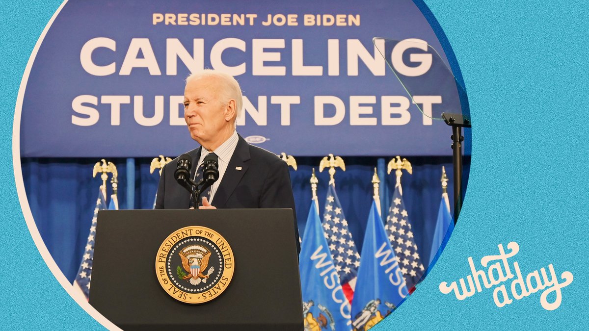 Biden announced another round of student debt relief that could help tens of millions of borrowers. Our friend @Braxtonbrew96 from @StrikeDebt joins us to break all of this down. #WhatADay “Will Biden's Student Debt Plan Payoff Come November?” out now: apple.co/whataday