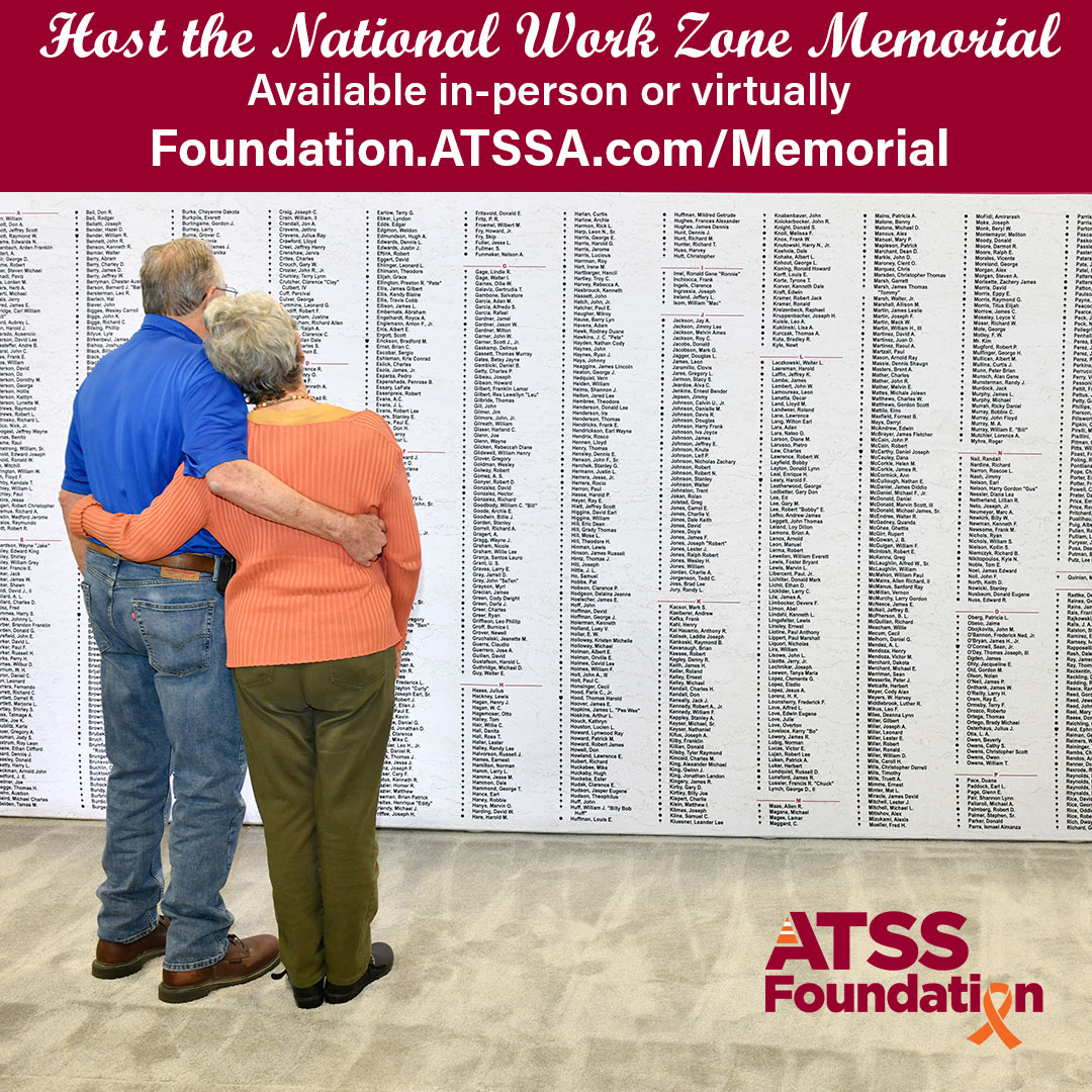 ATSSAHQ's tweet photo. Save lives by making roadway safety personal. #ATSSFoundation’s National Work Zone Memorial is available in two formats – a traveling Memorial and a virtual Memorial. Get the details at https://t.co/DWdmDAAwxf. https://t.co/e0y1PYpZGN