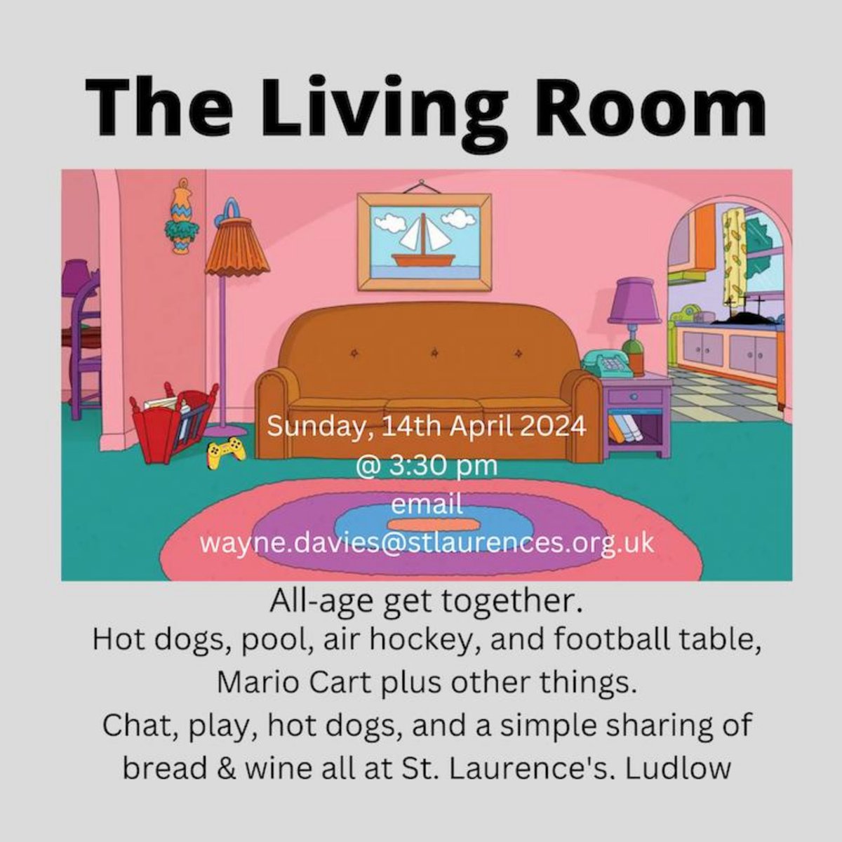 Our all-ages, informal worship gathering, The Living Room, is back this Sunday, 14th April, at 3:30pm. All are welcome!