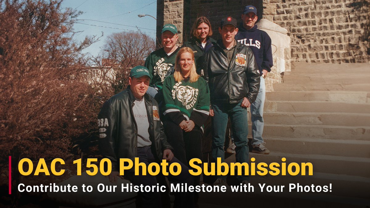 With OAC’s 150th anniversary quickly approaching on May 1st, we are calling on all OAC alumni to submit their photos! Show us the moments that made your time unforgettable as we commemorate 150 years of shared history and achievement. Submit your photos: uoguel.ph/a1y98