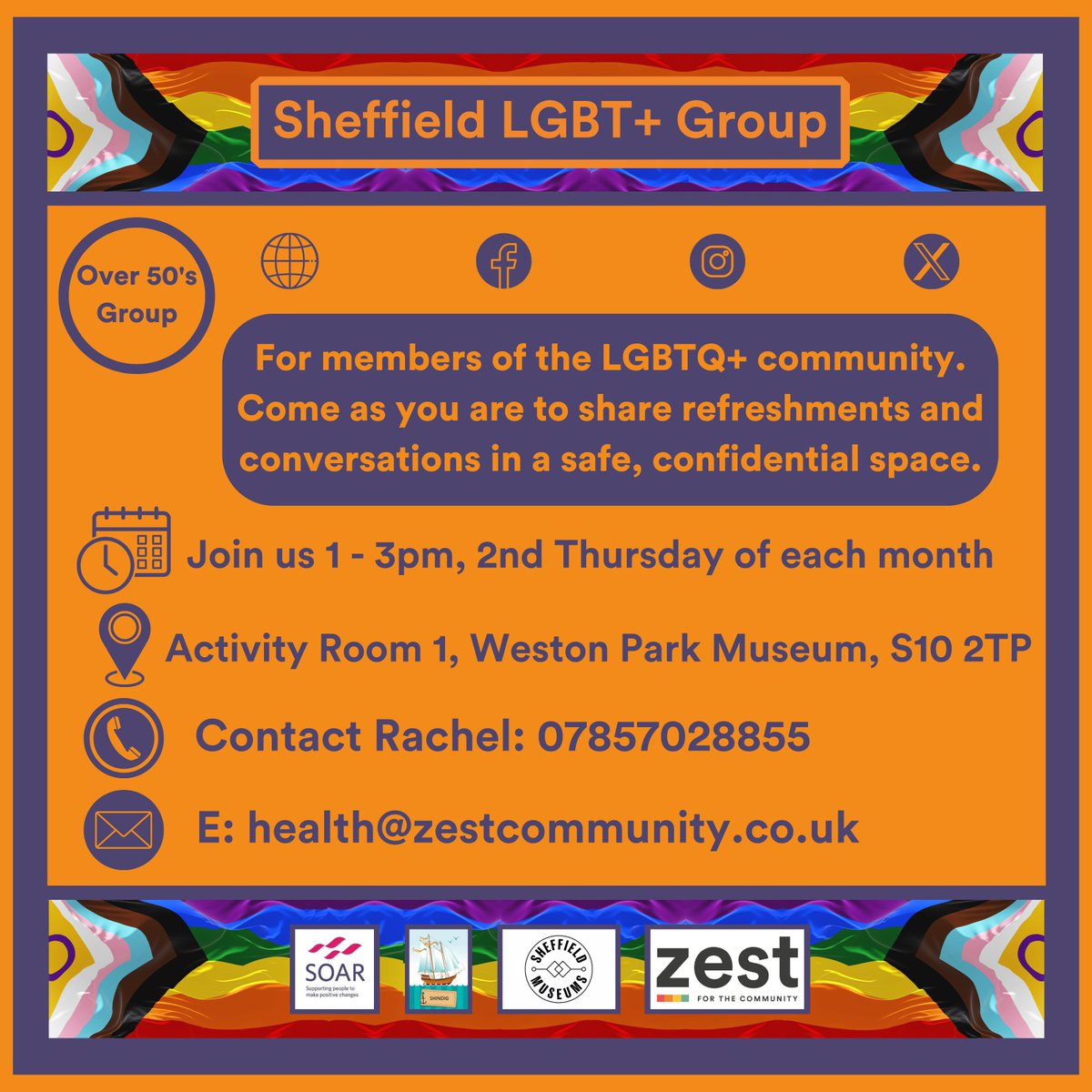 Join us this Thursday at the over 50s LGBTQ+ group, we will be making some space for self-care with wellbeing meditations. There will be refreshments and a safe, confidential space to come as you are and to meet other members of the LGBTQ+ community🏳️‍🌈🫶🏳️‍⚧️ #Sheffield #LGBTQ