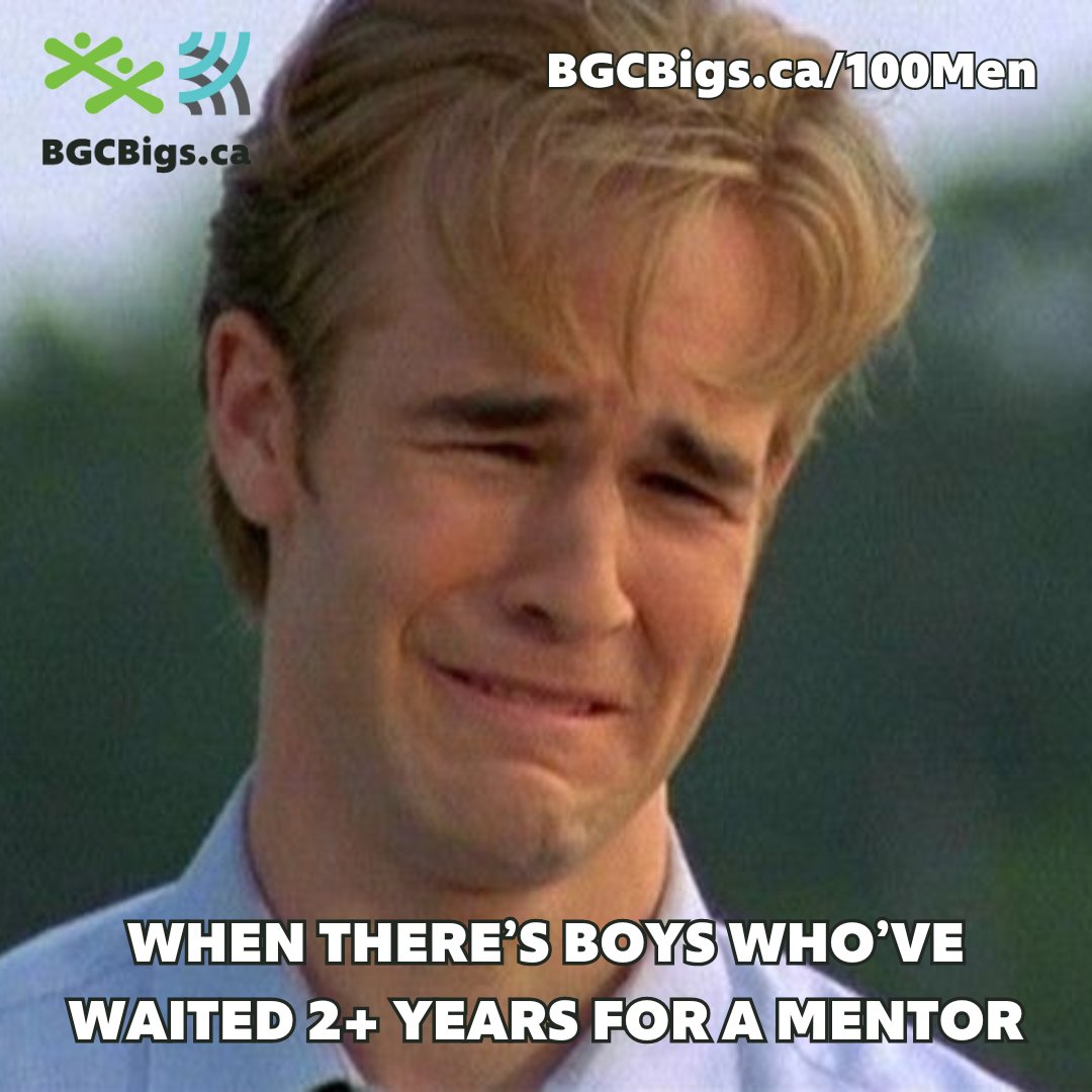 Not us crying... oop 😳 You know what would make us feel better? To see more male volunteer applications come thru! We need 100 Men in 100 Days to become volunteers! Our Goal is Your challenge. Step up and be one of the 💯 men we need. Apply today! BGCBigs.ca/100Men