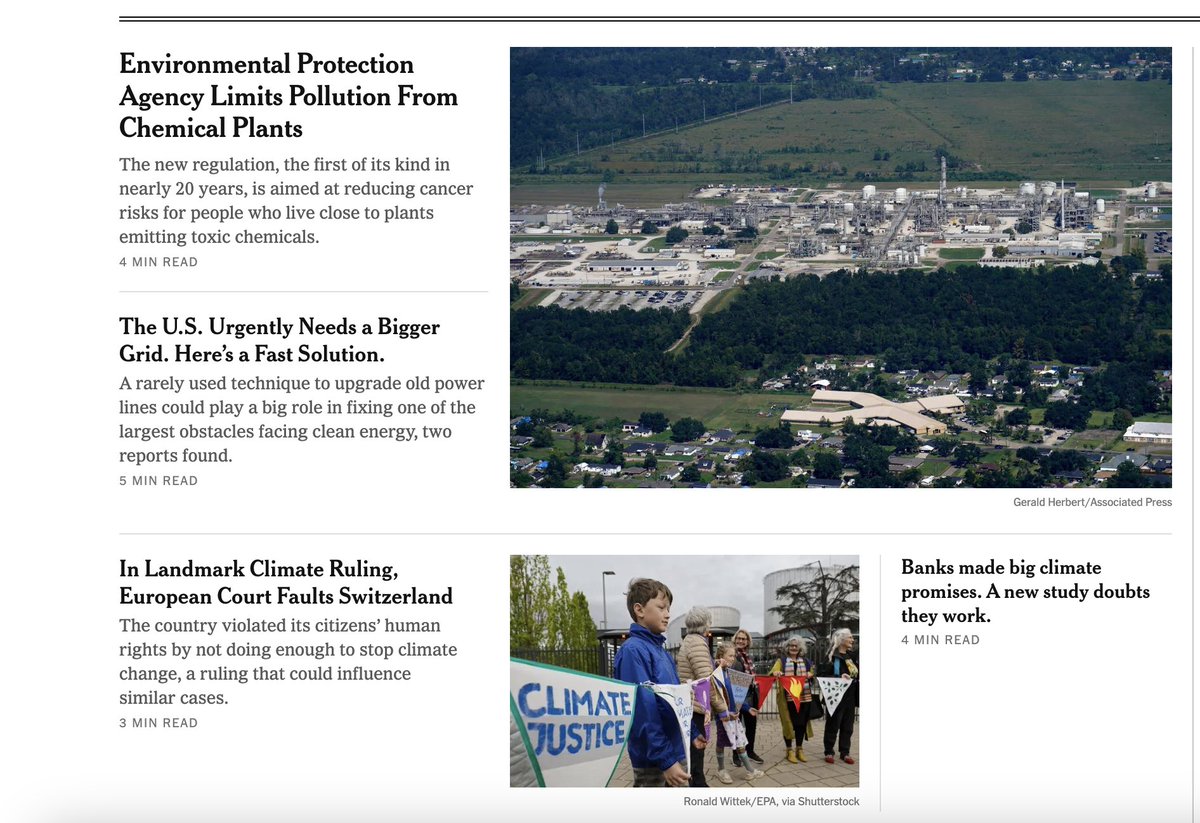 NYTimes homepage right now looking impressively E&E News-y.